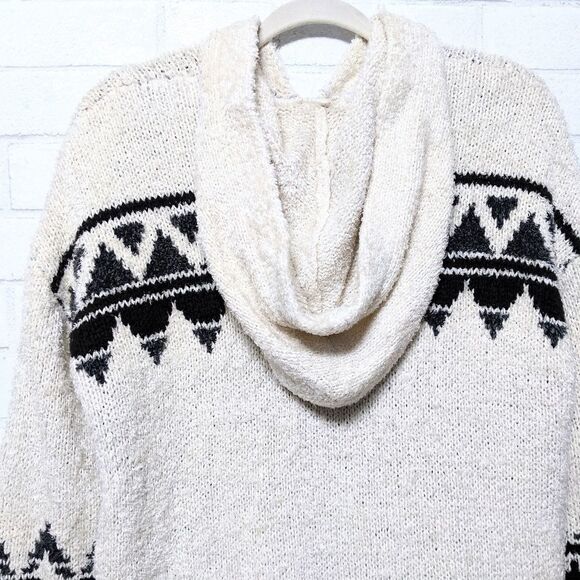 BDG Southwest Fuzzy Long Zip Hood Sweater S - Picture 8 of 10